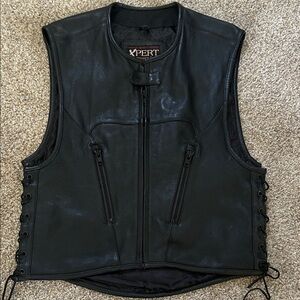 Xpert performance gear Black Leather Vest for Men Sz: S